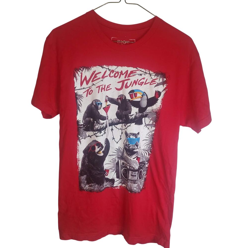 Riot Society Graphic Tee Jungle Animals Party Funny T Shirt S Cotton FLAW